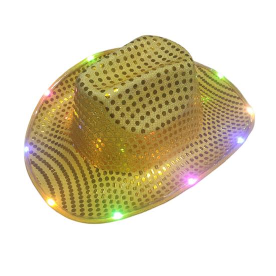 Светодиодная ковбойская шляпа в стиле ретро-вестерн, 9 цветов, доступны для рождественских вечеринок в ночных клубах
