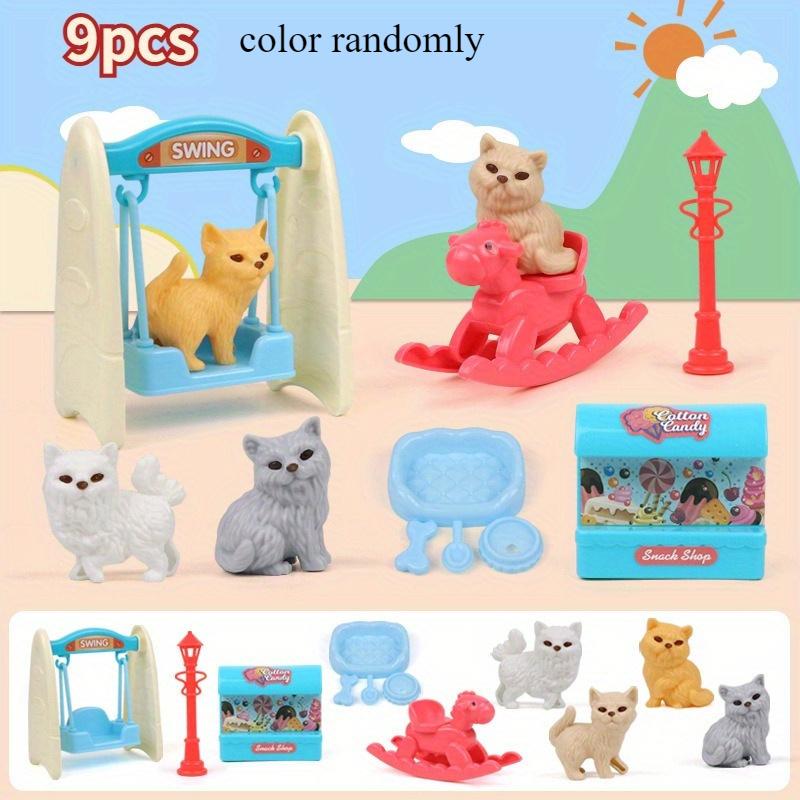 Милая собака, домашнее животное, корзина, семейные игрушки, набор кукол-собак, игрушки-клетка, игрушки для сцены, рождественское украшение, подарки на День благодарения, цвет случайный