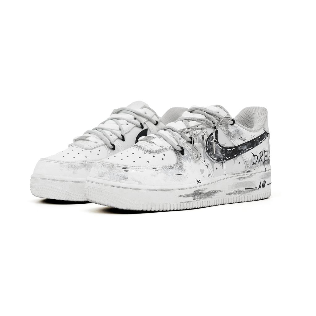 Nike Air Force 1 Nightmare Phantom Износостойкие и легкие Низкие Скейтбордические кроссовки Мужские Черно-белые CW2288-111(Команда997-)