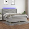 VidaXL Slat Bed Base with Mattress and LED, Upholstered Bed, Double Bed, Adult Bed for Interior Bedroom, 3139125