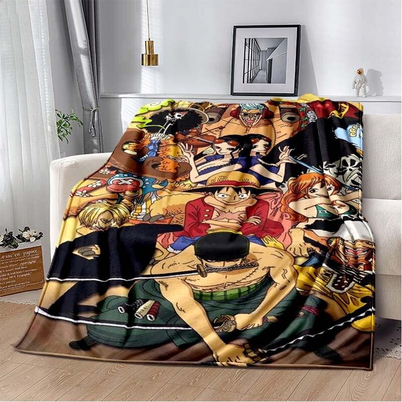 Anime One Piece 3D Printed Art Fleece Blanket for Beds Hiking Picnic Thick Quilt Fashionable Bedspread Fleece Throw Blanket