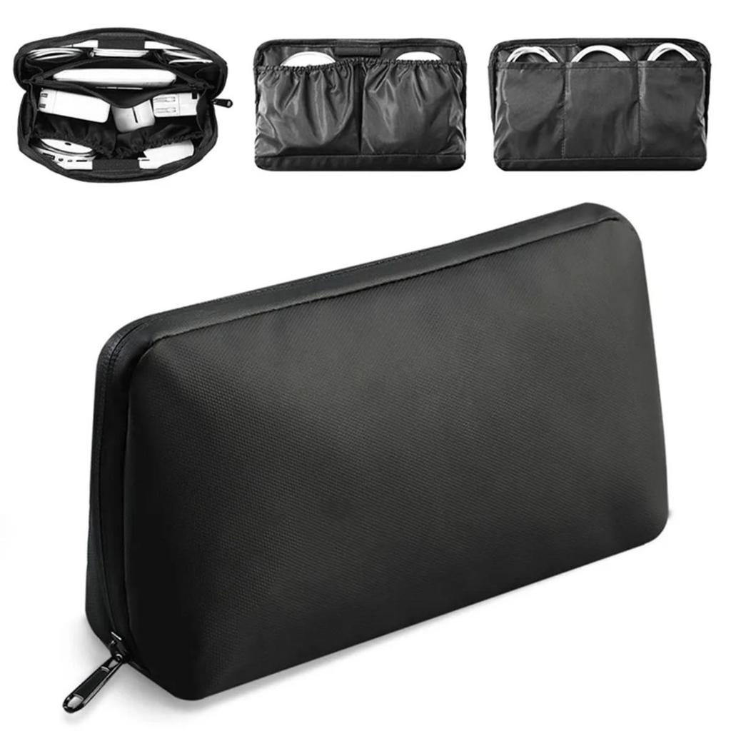 Travel Storage Bag Large Capacity Portable Charger Headphone Data Cable Organizer Bag Waterproof Grooming Toiletries Pouch
