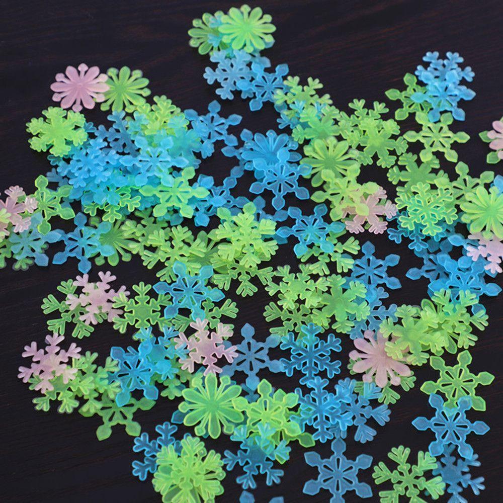 Bedroom Dormitory Decoration Christmas Stickers Wall Stickers Fluorescent 3D Luminous Snowflake