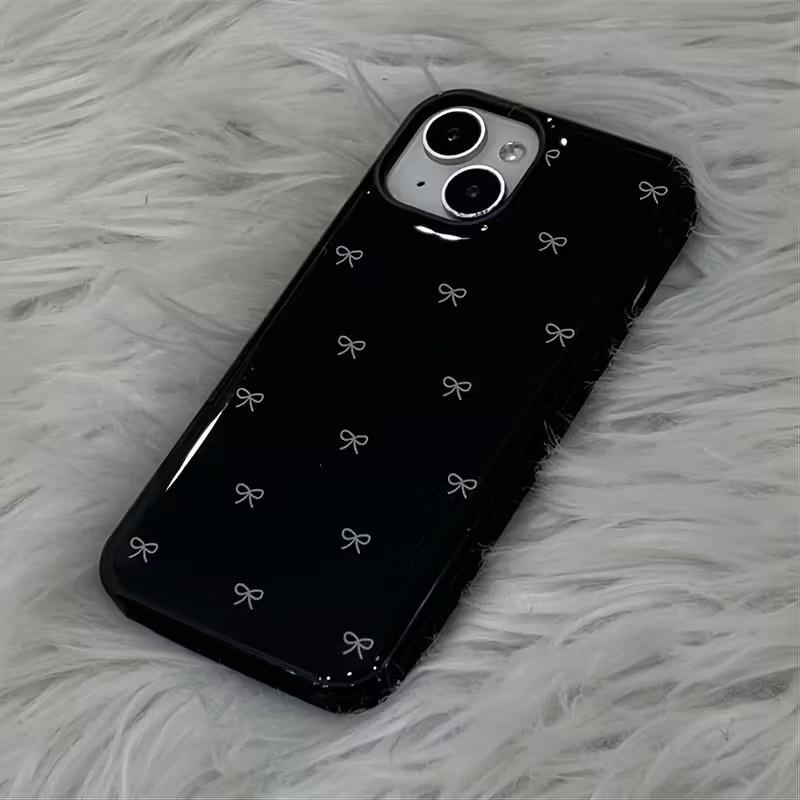 Милый Глянцевый Мягкий Чехол-бантик Для iPhone 17 Air 16 15 14 13 12 11 Pro Max 16 7 8 Plus SE X XS Ударопрочная Задняя Крышка