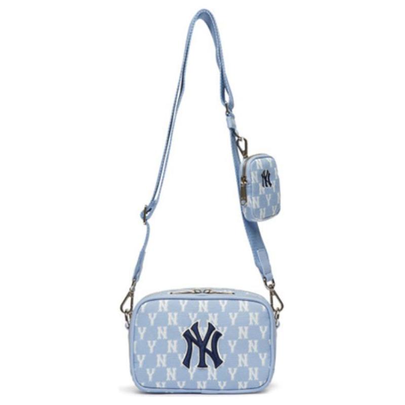 MLB Сумка из коллекции Monogram, полиэстер, комбинированная, сумка для камеры, сумка через плечо, сумка на плечо, унисекс, цвет «Дымчато-синий белый», повседневная