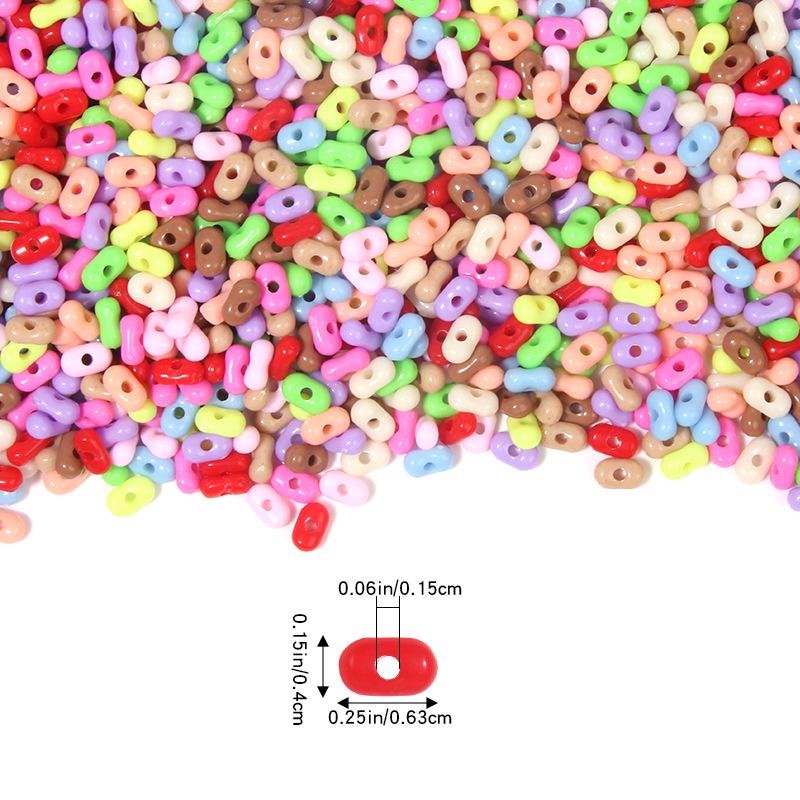 Solid Color 4x6mm Acrylic Rice Peanut Spacer Beads for DIY Bracelets and Hair Accessories