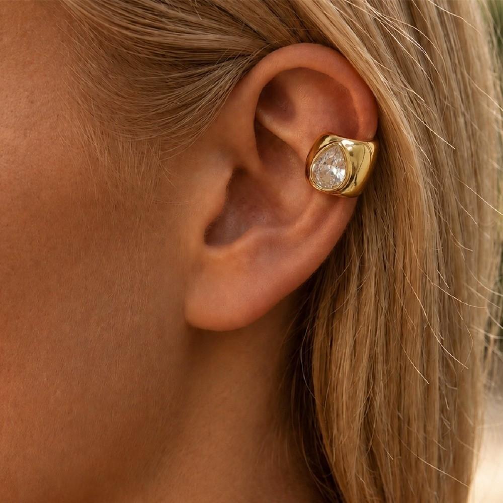 1PC Clip On Design Ear Cuff Earrings Zircon Non Pierced Earrings Elegant Cartilage Ear Cuff Women
