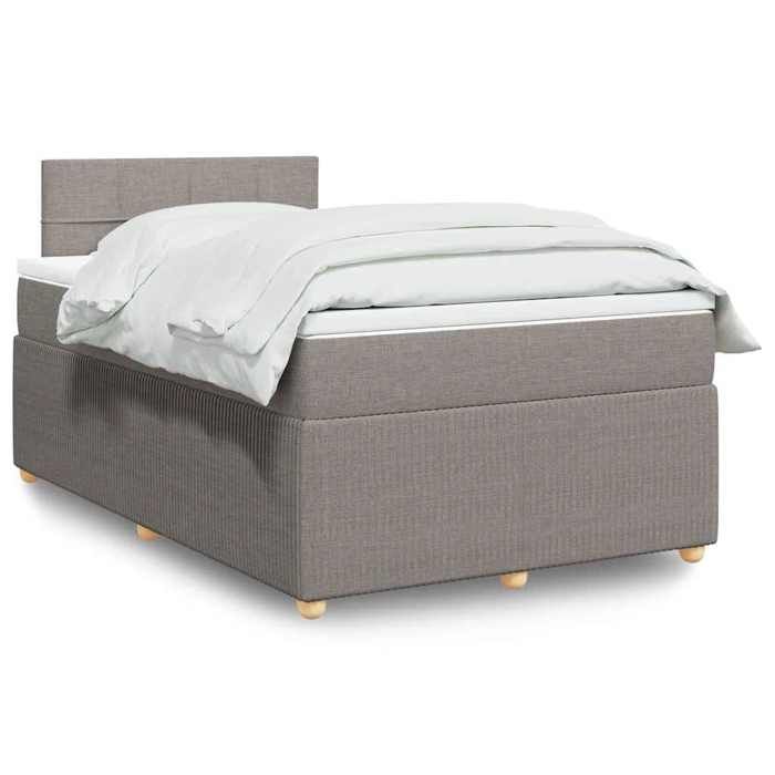 Maison Exclusive - Sommier à lattes de lit avec matelas Taupe 120x200 cm Tissu