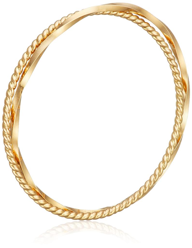 Магазин Сделано в Японии Кольцо K18 Bullion Ring 2 Row Twist Screw Ring Simple Yellow Gold 3 [Ювелирные изделия M] Женское №.