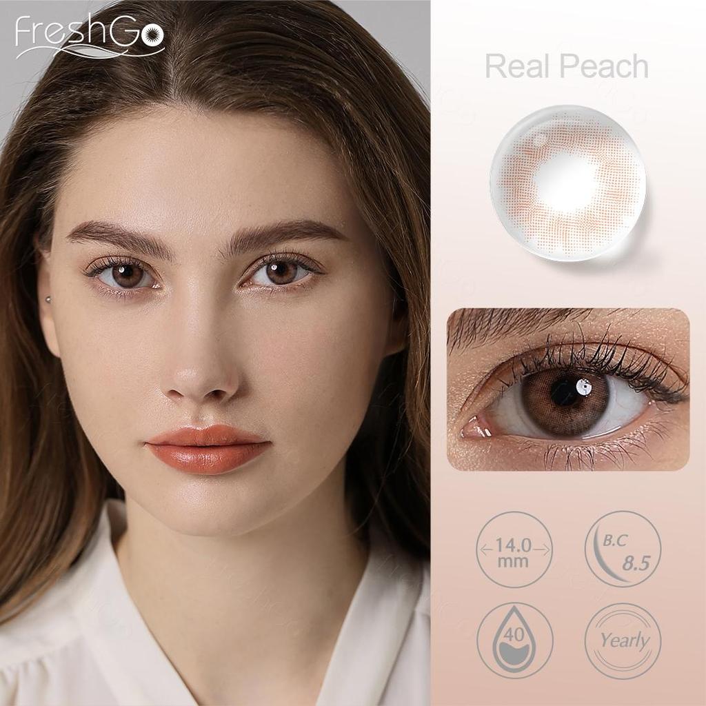 FreshGo Контактные линзы Natrual Color для глаз, косметика, серые контактные линзы для глаз, 1 пара цветных линз для ежегодных красавиц
