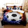 Комплект постельного белья из трех предметов серии «Футбол» с 3D цифровой печатью, комплект из двух предметов