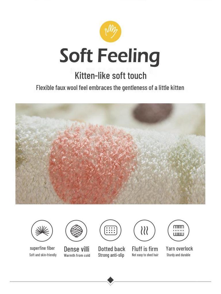 Pink Girly Style Thickened Cashmere-Like Blanket for Bedside, Sofa, Living Room, or Bay Window