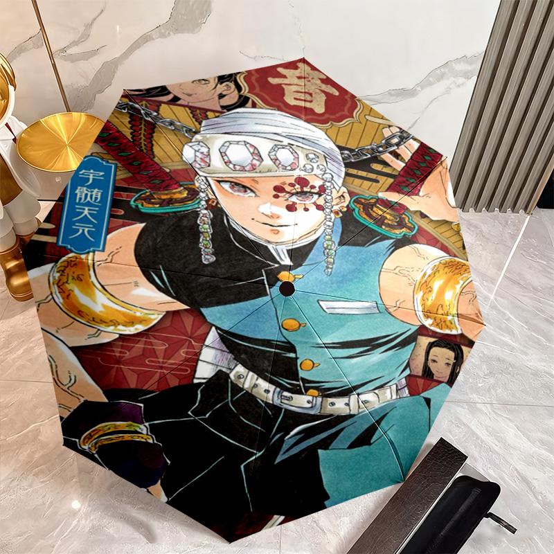 Japanese-style cartoon Demon Slayer Kamado Tanjiro & Kamado Nezuko umbrella including home travel and outdoor activities Multi functional umbrella 16