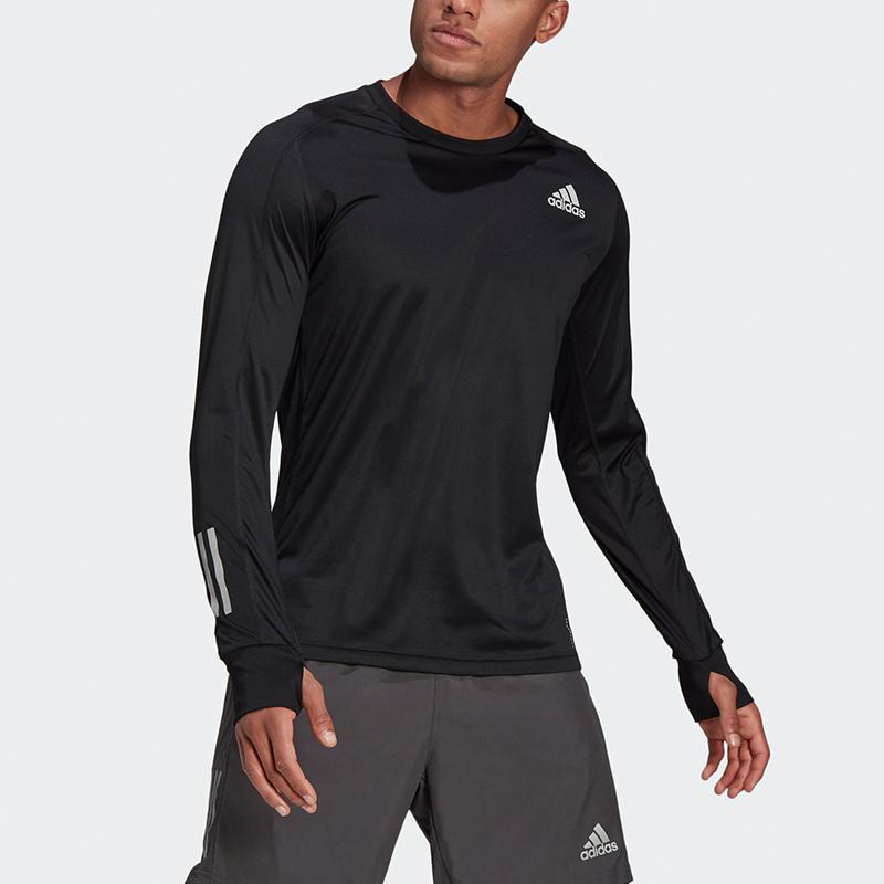 Adidas Running Long Sleeve Fitness Top Men Tops Black GJ9977
