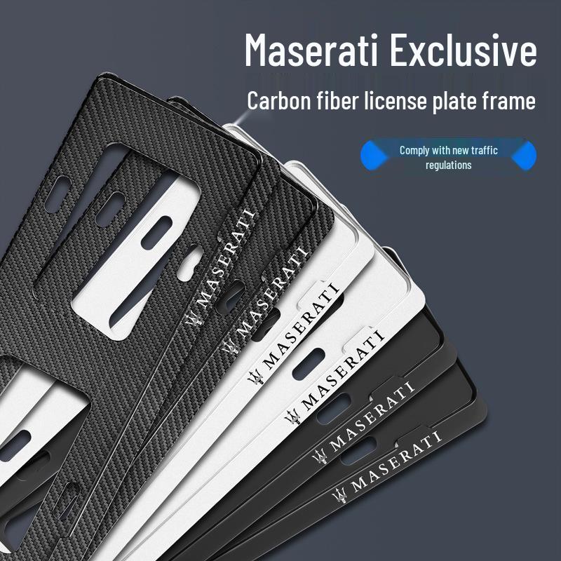 Maserati License Plate Frame for Levante & Ghibli - Complies with New Traffic Regulations