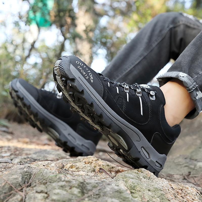 Suede Men Hiking Shoes Outdoor Trail Trekking Sneakers Men Non Slip Breathable Climbing Shoes Men Mountain Sports Shoes