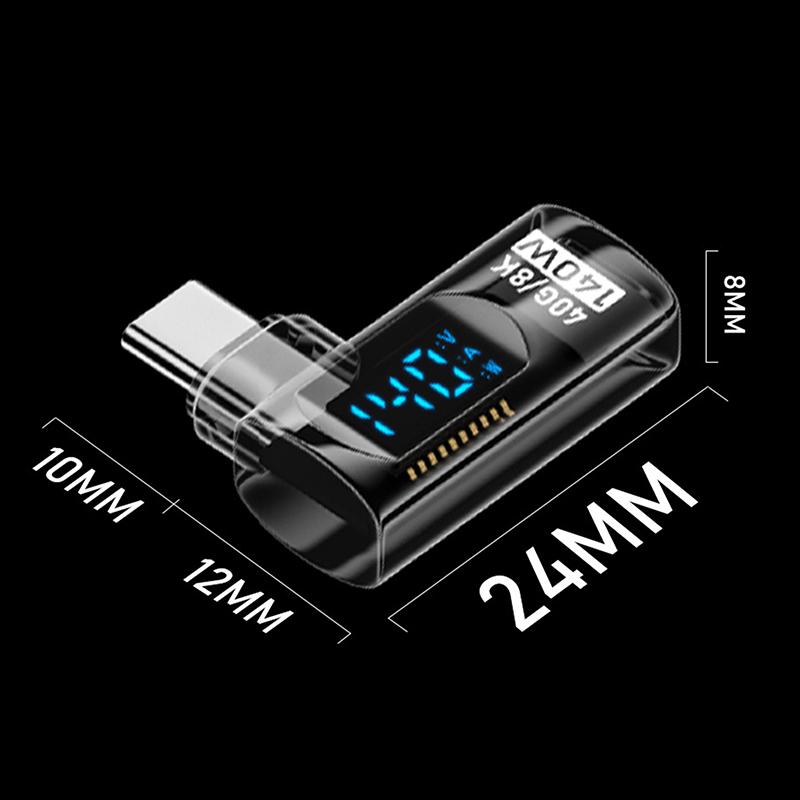 1 шт. 90-градусный USB-адаптер C для цифрового дисплея, адаптер типа C Pd 140 Вт, разъем USB-C «папа-мама»