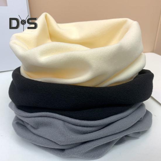 Men Women Thermal Scarf Thickened Double-Sided Velvet Lining Winter Dyeing Scarf Good Heating Insulation High Elasticity Scarf