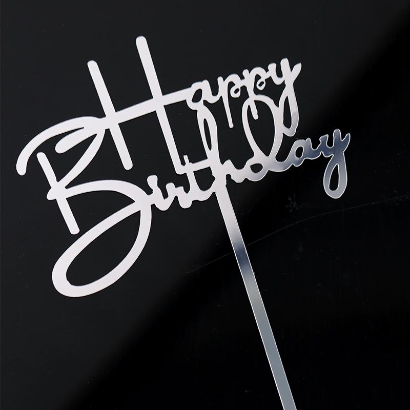 Acrylic Cake Topper - Happy Birthday Mom & Dad, Mother's/Father's Day Decoration