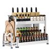 2-Tier Stainless Steel Kitchen Countertop Organizer with Knife & Cutting Board Holder
