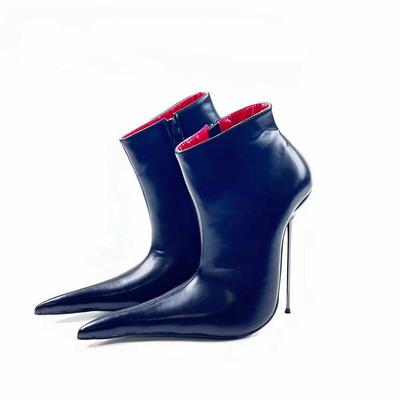 Модные FHC 14см Экстремально Острый Носок Унисекс Ботильоны на Высоком Каблуке,Мужские Туфли для Косплея в Постели,Женские Фетиш Короткие Ботильоны,Черный,Индивидуальный Цвет