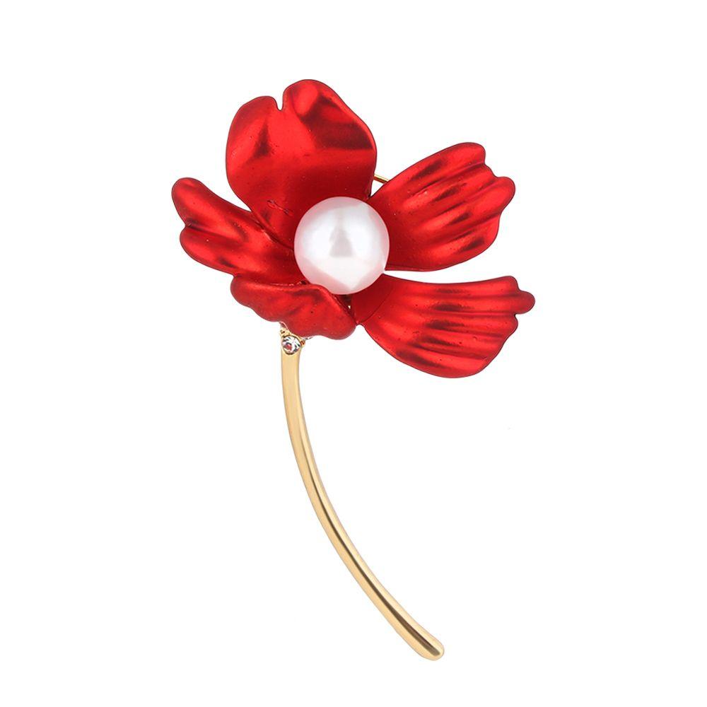 Rose Flower Decoration Female Corsage Red Rose Brooch Safety Pins Suit Accessories