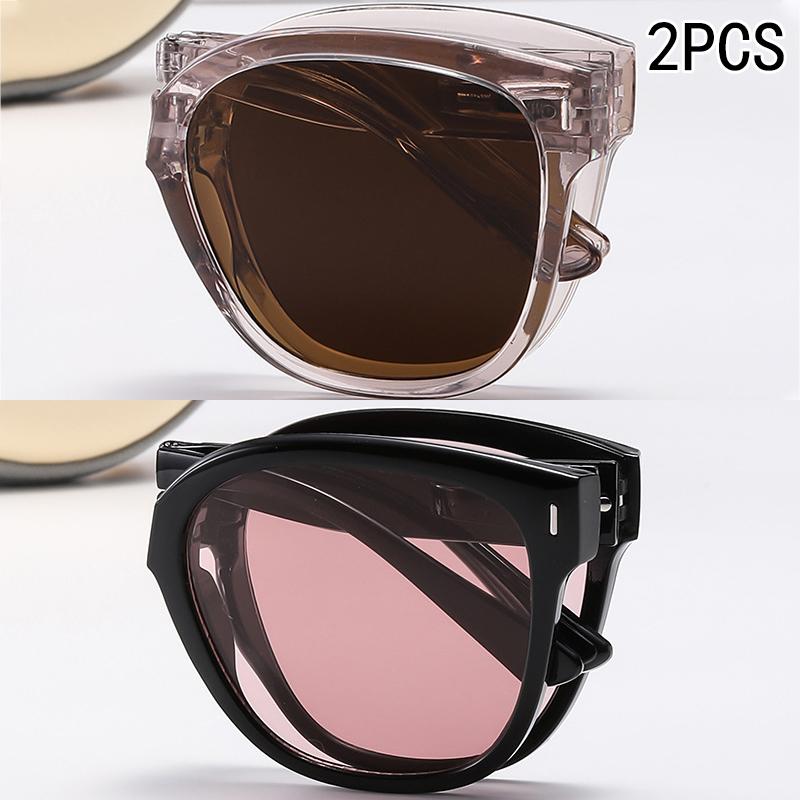 1PCS Folding Sunglasses For Women Ultra Light High End Fashionable Sunshade Fresh Trendy Eyewear 9675