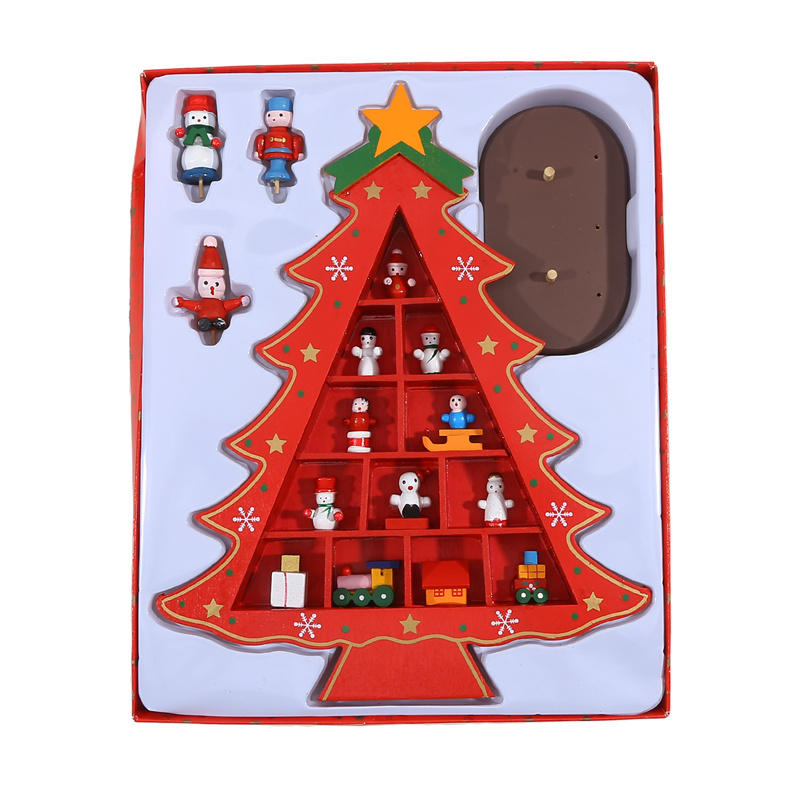 Mini Wood Christmas Tree Decoration Gift Cute Home Desktop Office Decor Party DIY Gift New-Year Children Present