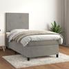 3142881 vidaXL Divan Bed and Mattress Light Grey 90x200 Cm Velvet