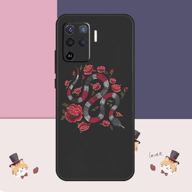 Чехол 'Цветок змеи' для Oppo A76 A96 A16 A60 A98 A58 A78 A18 A38 A80 A40 A77 A57 A17 A74 A54 A94 A15 A5 Pro