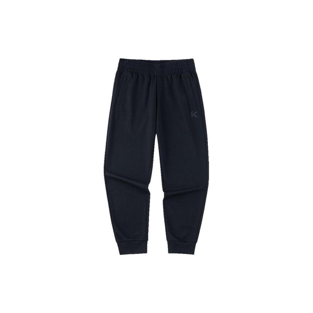 Anta Баскетбольная серия, однотонные вязаные манжеты, повседневные спортивные брюки, мужские брюки, черные 952321317-1