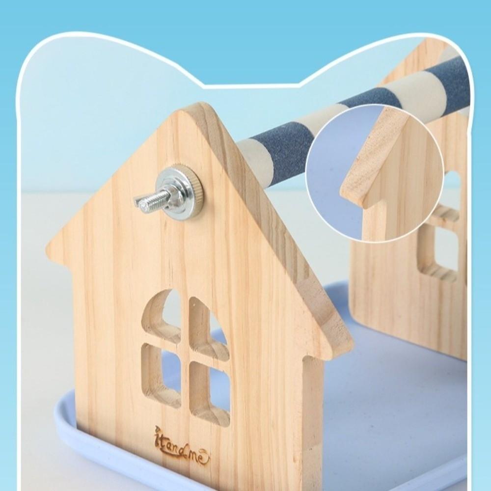 Устойчивая деревянная платформа для птиц с поддоном, палочками для измельчения в клетке для корелла.