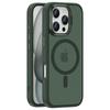 For iPhone 16 Pro Max Magnetic Case Anti Drop TPU + PC Phone Cover with Lens Frame Kickstand
