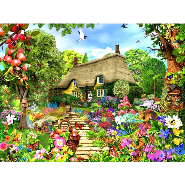 5D DIY Diamond Painting Landscape Full Round House Diamond Embroidery Rhinestone Art Picture Mosaic Home Decoration Gift