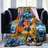 Плед Lilo & Stitch Ультрамягкий, Теплый, Уютный Плед для Гостиной, Дивана, Аксессуар для Путешествий на Четыре Сезона Милый Мультяшный Персонаж Домашний Декор