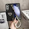 PU Leather Love Pearl Bracelet Strap Case for Samsung Galaxy Z Fold 3 4 5 Flip 3 4 5 Cover Z Fold 5 4 3 Fold5 Fold4 Fold3 Case
