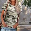 Женская летняя футболка с камуфляжным принтом в стиле ретро, футболки с коротким рукавом, повседневные топы с принтом