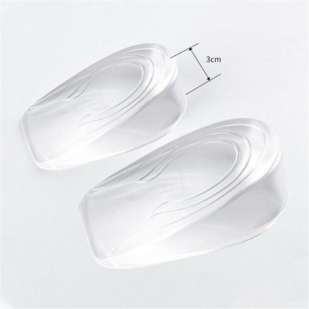 Pair 1~3cm Portable Invisible Soft Taller Height Increase Shoe Insoles Silicone Gel Heel Insert Pad