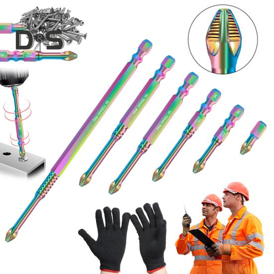 6/8Pcs High-Magnetic Screwdriver Drill Bit Set Rust-Resistant Universal Versatile Usage Strong Durability Anti-Slip Drill Bit Kit