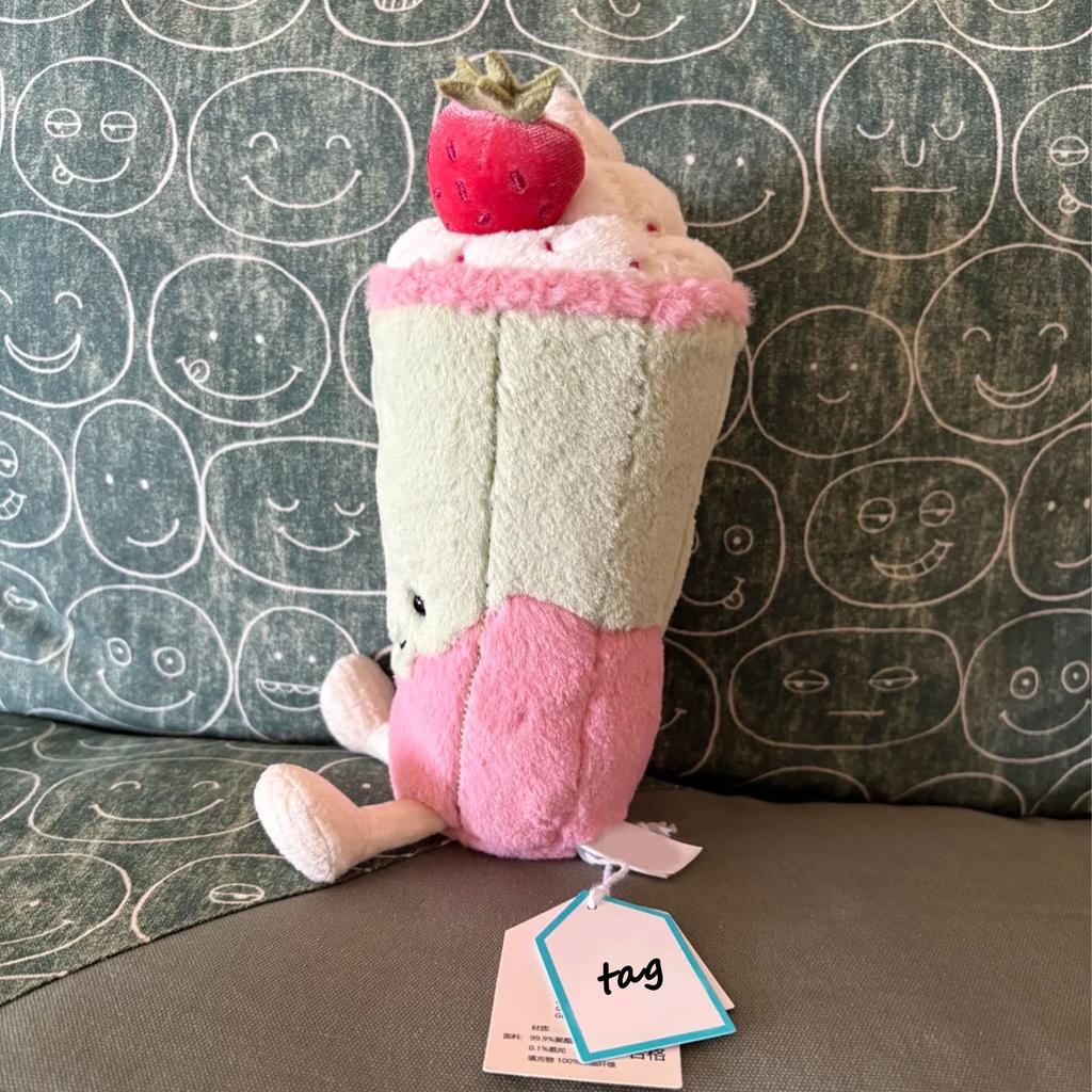 Jc Cute Strawberry Matcha Latte Plush Toys Stuffed Animal Soft And Comfortable Sofa Pillow Desktop Ornament Surprise Gifts