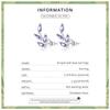 WOSTU 925 Sterling Silver Purple Branch Leaf Stud Earrings for Women Trendy Shiny Zircon Plant Earrings Fine Jewelry Gifts