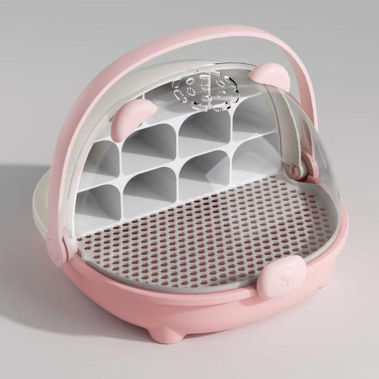 Ящик для разведения шелкопряда Прозрачный ящик для выращивания шелкопряда Клетка для обитания с ручкой Капсула для разведения мелких животных Контейнер для вылупления