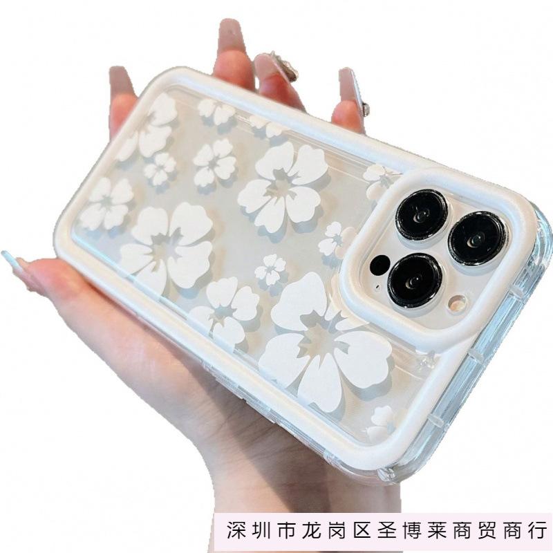 Белый чехол Huahua подходит для мобильного телефона Apple 16promax 15plus Европа и Америка 14 личность 13 подушка безопасности 12 прозрачный