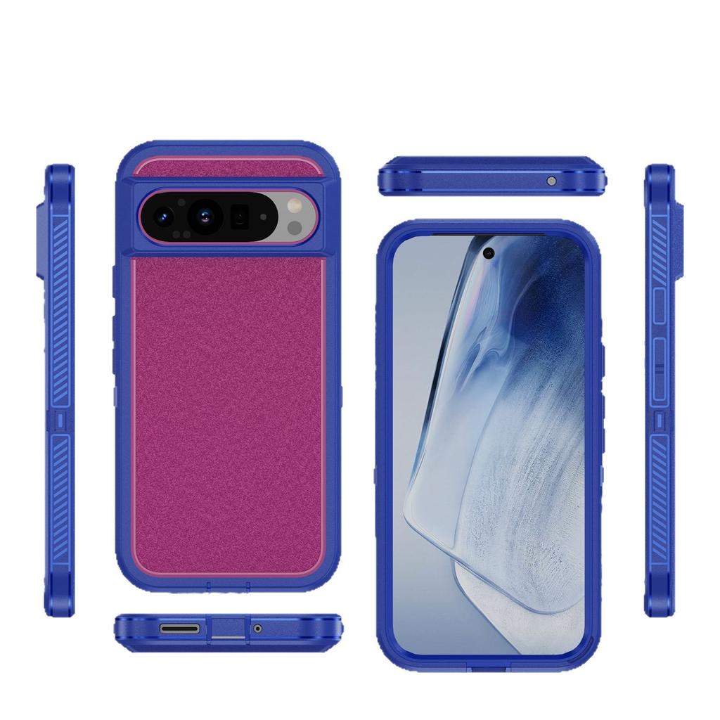 Чехол для телефона Pixel 9 Pro с тройной защитой: три в одном, полностью закрытые края, защита от падений, пыленепроницаемое отверстие, чехол для телефона с тройной защитой