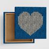 Nordic Heart Fabric Wall Art Panel, Blue, 57 X 57 Cm