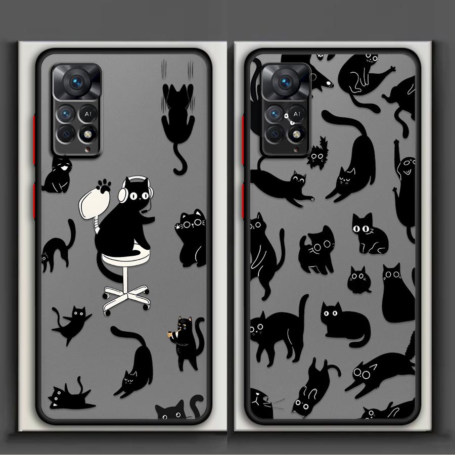 Чехол для Xiaomi Redmi Note 14 10 11 12 13C A4 14C 9S 13 Pro Plus Funda Задняя крышка телефона Милый мультяшный кот