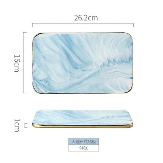 Новая мраморная разделочная доска, обеденные тарелки, керамический поднос, золотая тарелка с каймой, обеденный сервиз, тарелки и блюда, кухонная утварь, фарфор