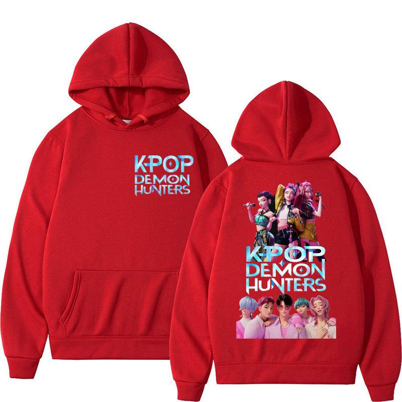 KPop Аниме Охотники на демонов Руми Мира Зои Саджа Парни Худи Мужские Женские Мода Оверсайз Толстовка Флис Теплый Повседневный Длинный рукав