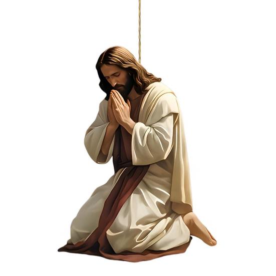 2D Акриловое украшение Иисус Христос Подвесной декор на зеркало заднего вида автомобиля Религиозный подарок для христиан Ретро Аксессуары для веры