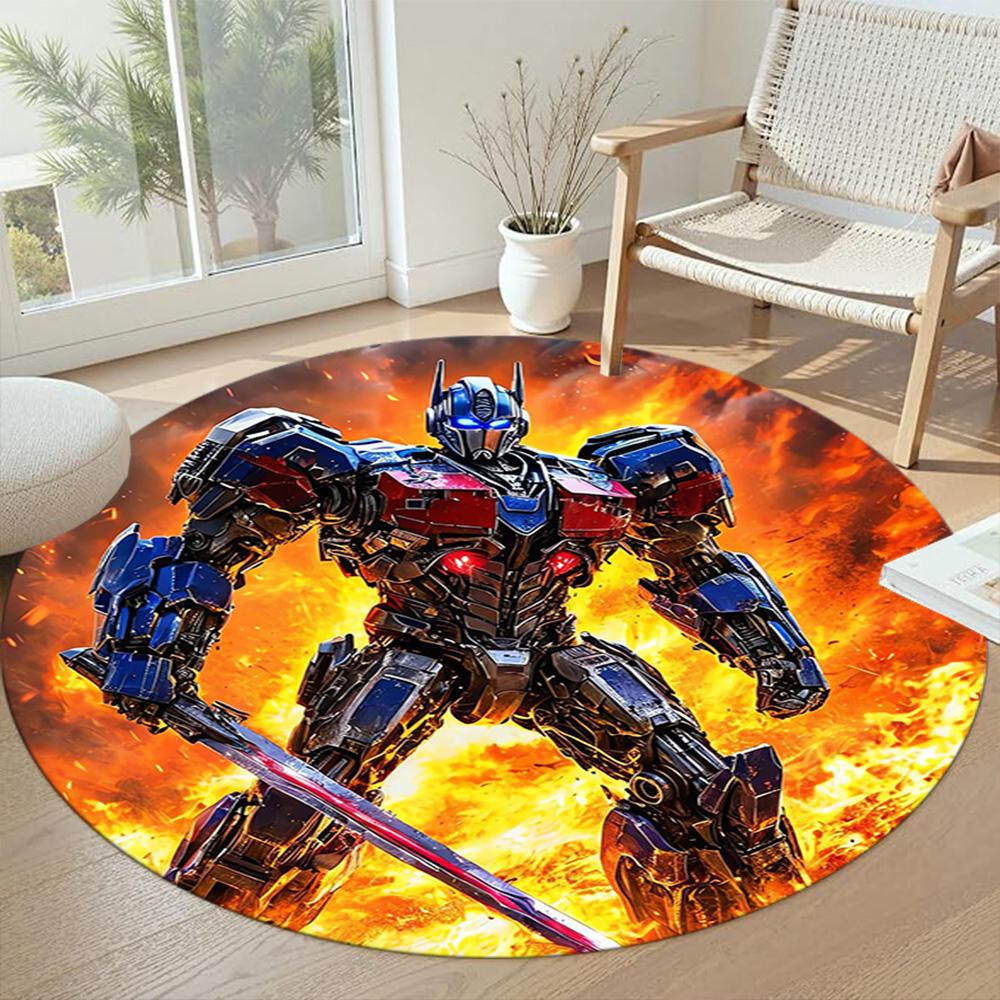 Transformers Round Carpet Suitable for Dining Room Game Room Foyer Kitchen Anti-slip Round Rug Office home decor